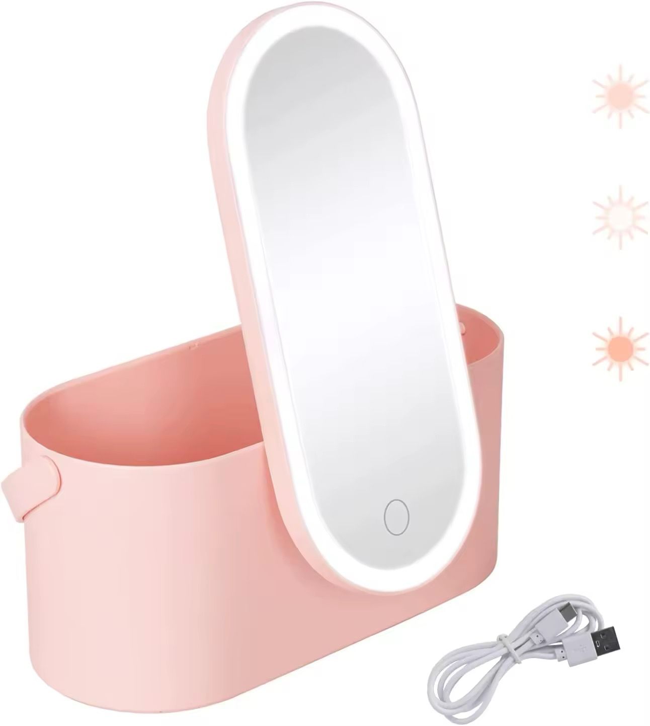 LED PORTABLE STORAGE MAKEUP MIRROR
