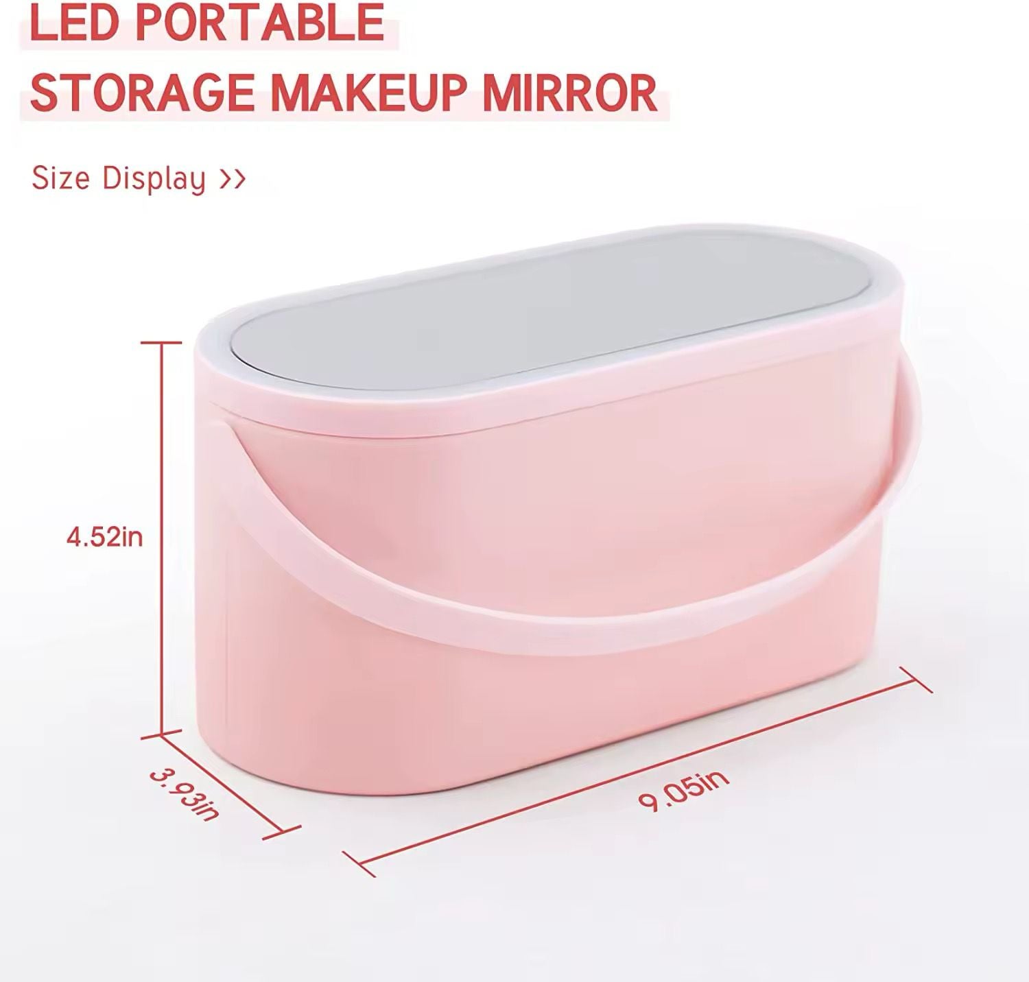 LED PORTABLE STORAGE MAKEUP MIRROR